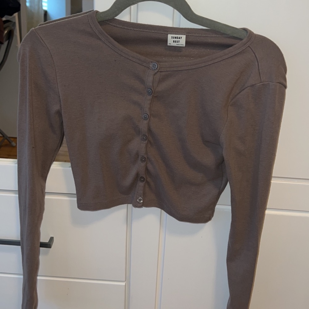 Sunday best button up cropped top